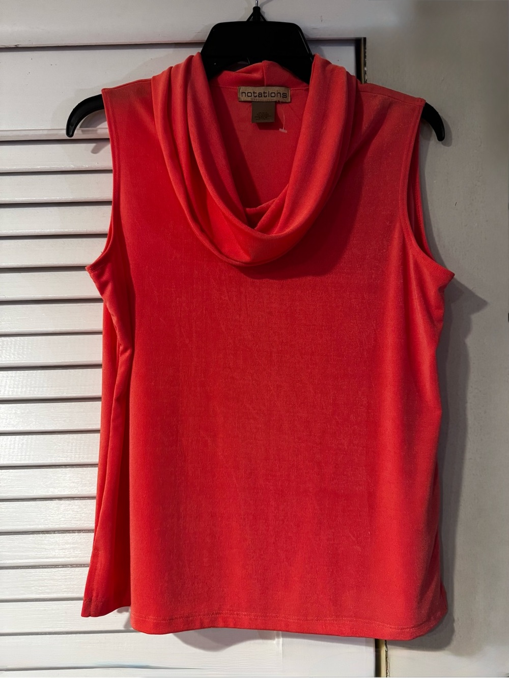 Notations Coral Sleeveless Cowl Neck Top